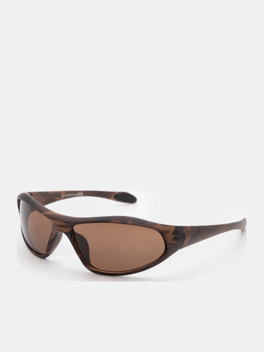 Luigi Unisex Γυαλιά Ηλίου με Καφέ Σκελετό και Καφέ Φακό 4860314