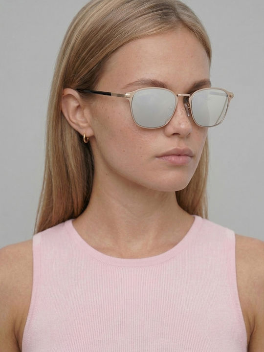 Luigi Unisex Sunglasses with Gray Metallic Frame and Gray Lens 4857610
