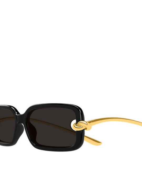 Bottega Veneta Unisex Sunglasses with Black Horn-Rimmed Frame and Black Lens BV1439S 001