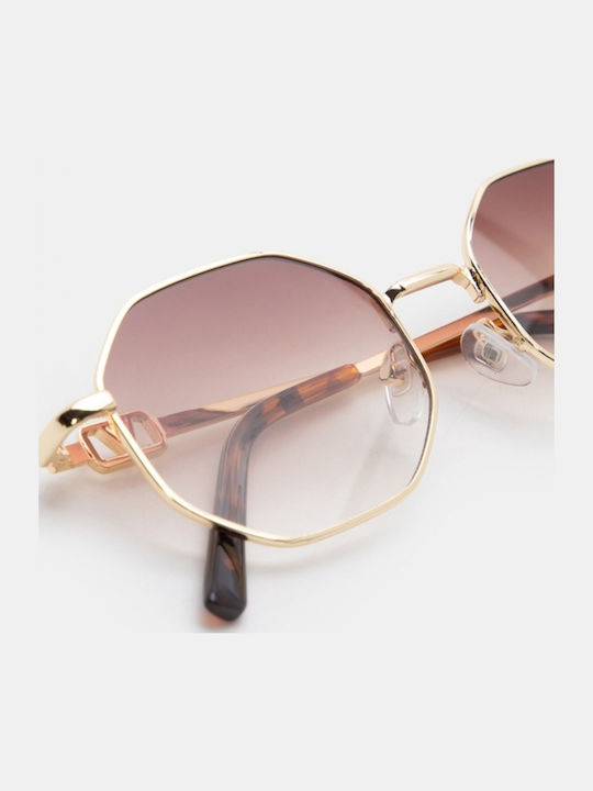 Luigi Unisex Sunglasses With Brown Metallic Frame And Brown Lens 4862214