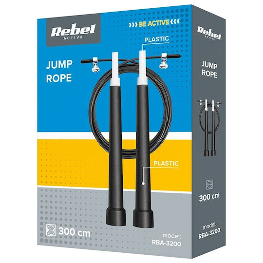 Rebel Active 3м регулируемо пластмасово въже за скачане за бокс с пластмасов лагер