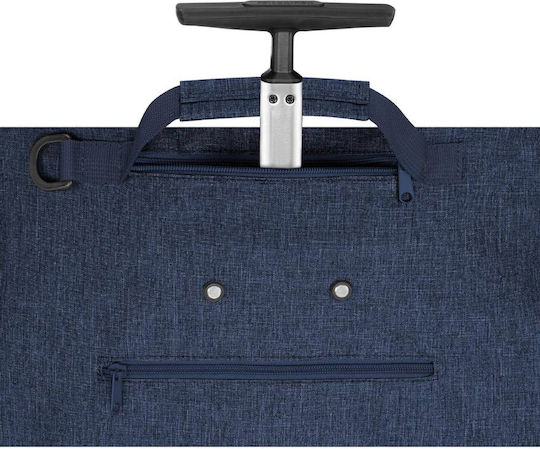 Fabric Foldable Blue Shopping Trolley 43lt