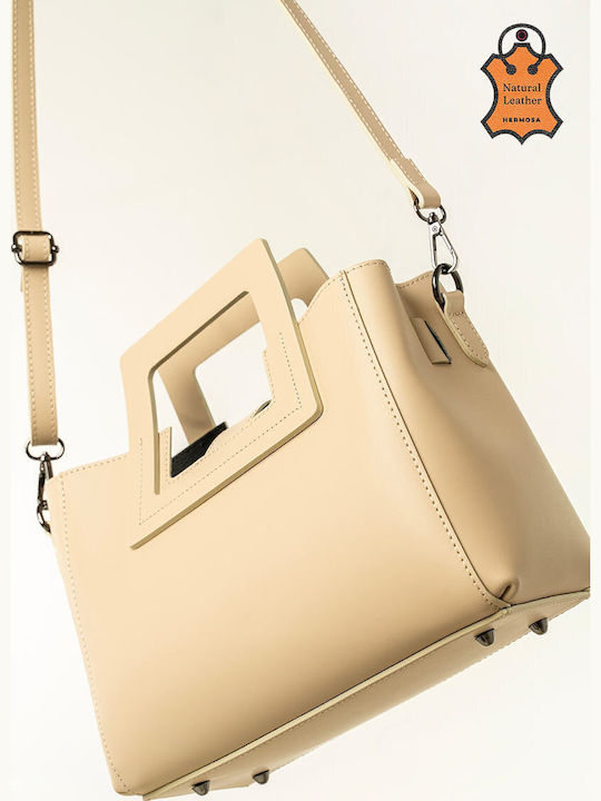 Leather Women's Ecru Handbag