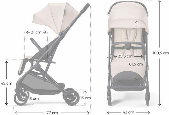 Kinderkraft Indy 3 Бебешка Количка Подходяща за Новородено Misty Бежов
