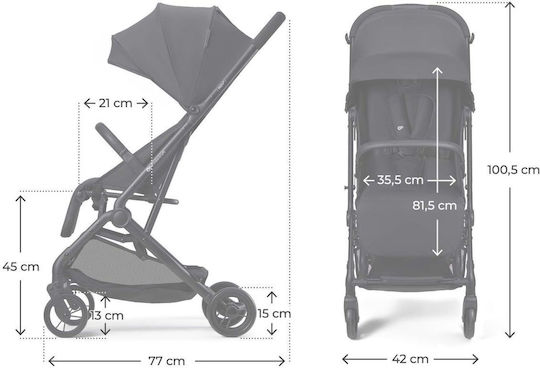 Kinderkraft Indy 3 Kinderwagen Kinderkraft Klad suitable für Neugeborene Coal Schwarz