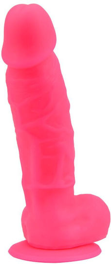 Loving Joy Silicone Dildo Ρεαλιστικό Dildo με Όρχεις και Βεντούζα Ροζ 20cm