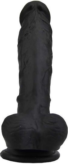 Loving Joy Ρεαλιστικό Dildo με Όρχεις Μαύρο 23cm