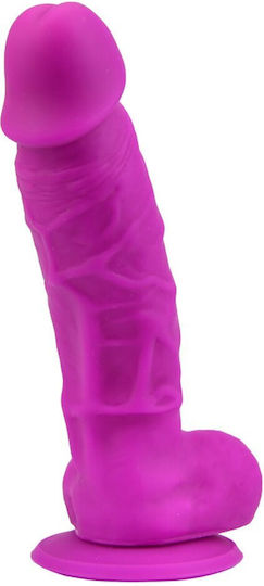 Loving Joy Silicone Dildo Realistic Dildo with Suction Cup Purple 20cm