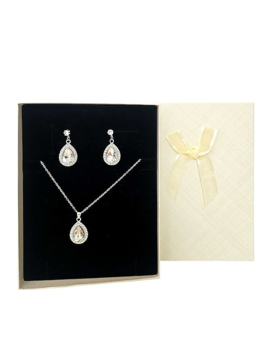 Set De Bijuterii Velve Classic Drop Pentru Femei Din Otel Inoxidabil Colier Cercei Design Elegant Picătură În Cutie Cadou