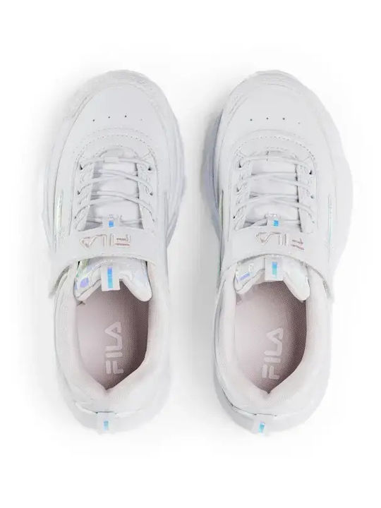 Kids Sports Shoes Running with Hoop & Loop Closure White