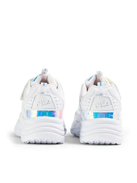Kids Sports Shoes Running with Hoop & Loop Closure White
