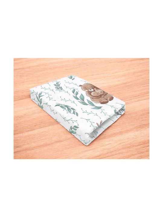 MimiNu Lenjerie De Patut Bebe Pentru Patut Din Bumbac Cu Cauciuc Bej 50.5x84.5cm