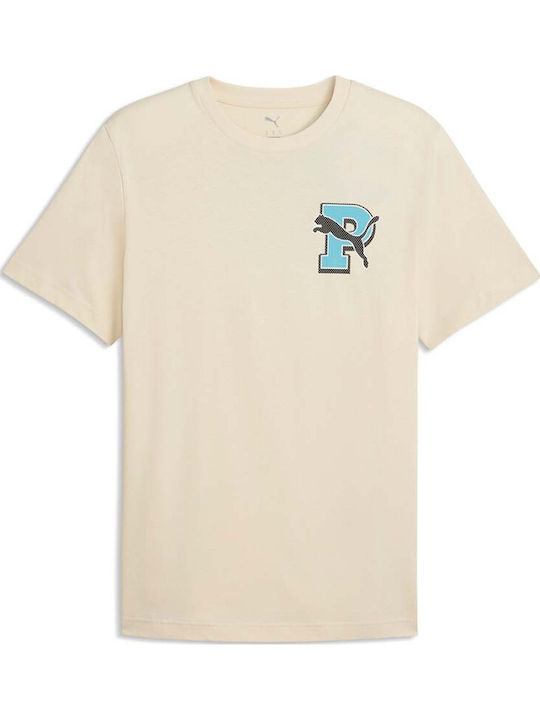 Grafik Sportliches T-Shirt Beige