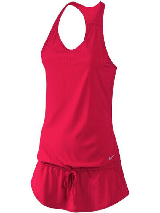 Summer Mini Athletic Dress Sleeveless Red
