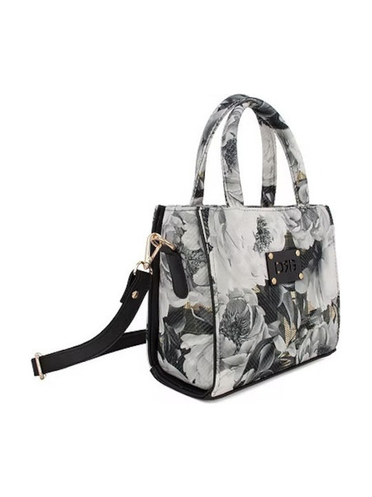 Fabric Women's Tote Handbag Silver