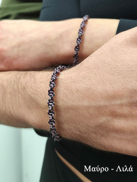 Theodora's Jewellery Ανδρικό Βραχιόλι για Ζευγάρια από Κορδόνι