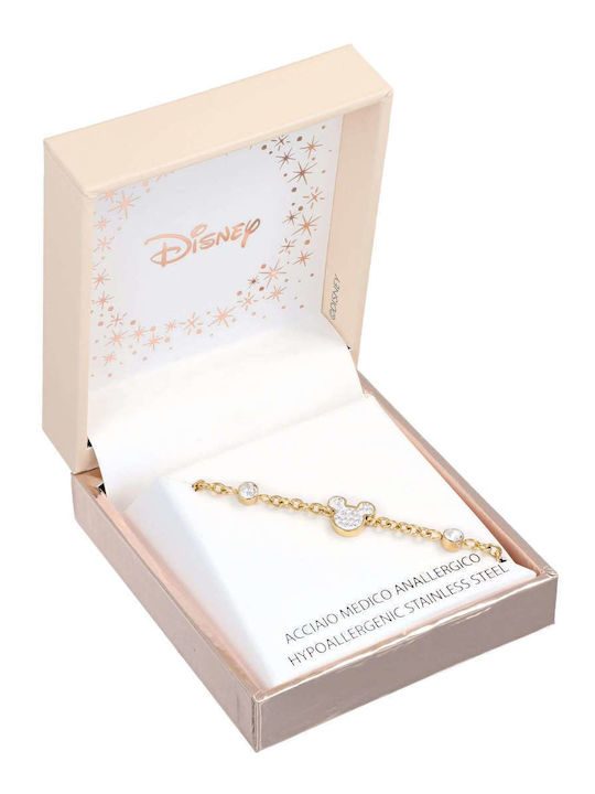 Disney Γυναικείο Βραχιόλι από Ατσάλι Επιχρυσωμένο με Ζιργκόν