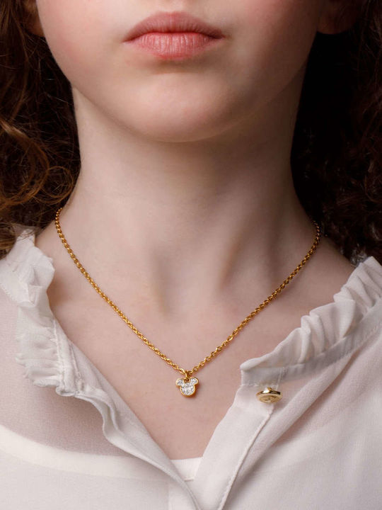 Disney Necklace From Gold Plated Steel With Zircon