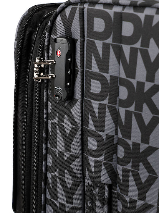 DKNY Großer Stoff-Reisekoffer Schwarz mit 4 Rädern