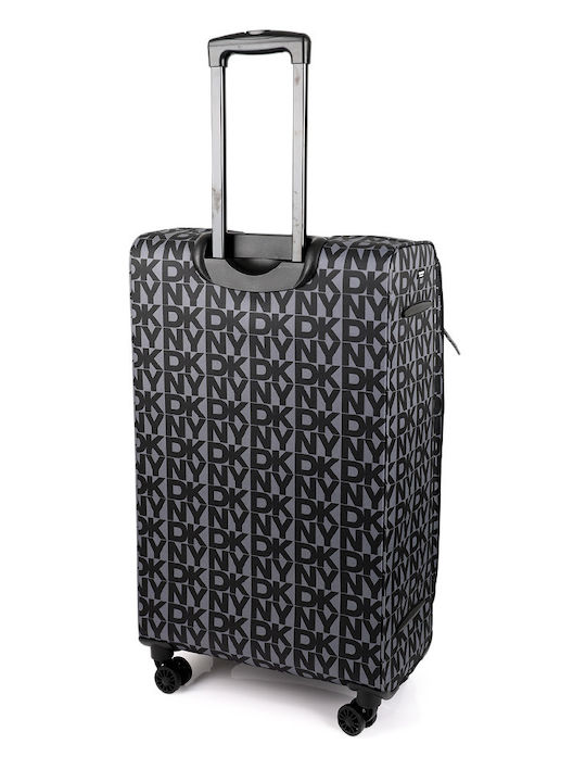 DKNY Großer Stoff-Reisekoffer Schwarz mit 4 Rädern
