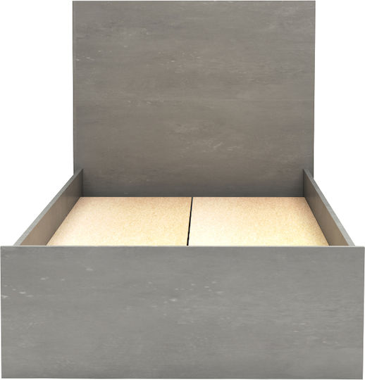 Troy Pat Single Din Lemn Gri Pentru Saltea 100x200cm