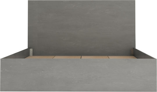 Troy Pat Dublu Din Lemn Gri Pentru Saltea 150x200cm