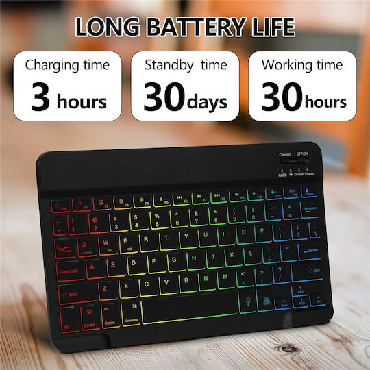Bluetooth Keyboard Case RGB Backlight Air 11 2024 2025 iPad Air 10.9 2020-2022 Black