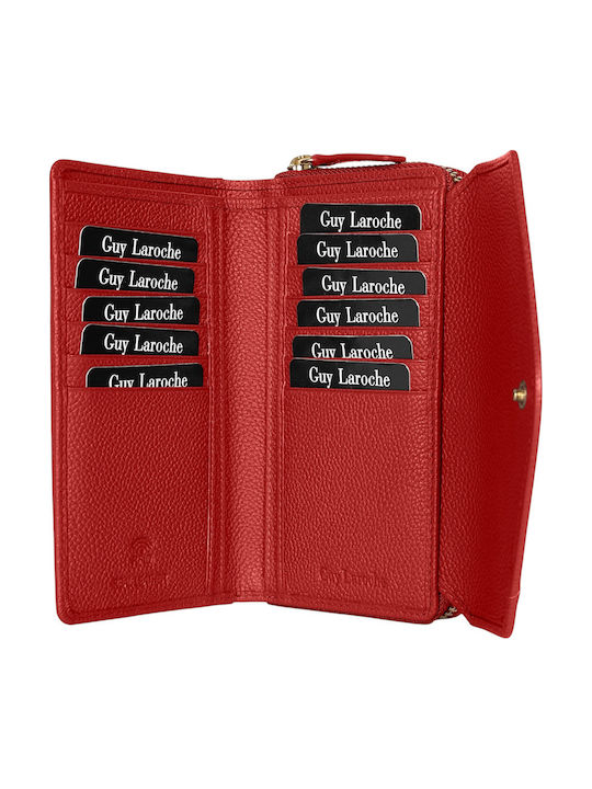 Guy Laroche Große Leder Damenbrieftasche mit RFID Rot