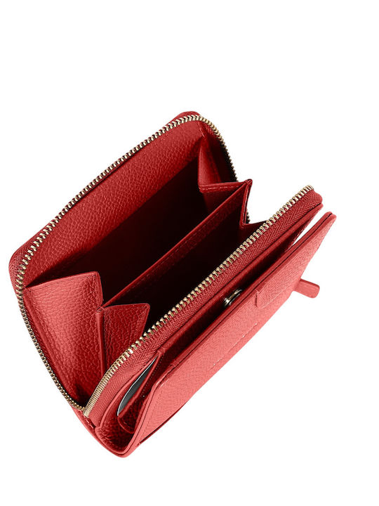 Малък Дамски Дамски Портфейл От Естествена Кожа С RFID Червен