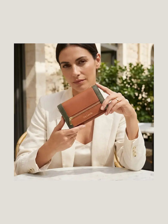 Small Leather Women's Wallet with RFID Tabac Brown