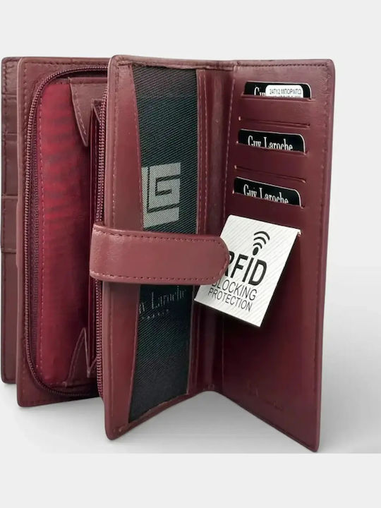 Large Leather Women's Wallet with RFID Burgundy
