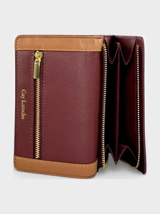 Small Leather Women's Wallet with RFID Burgundy