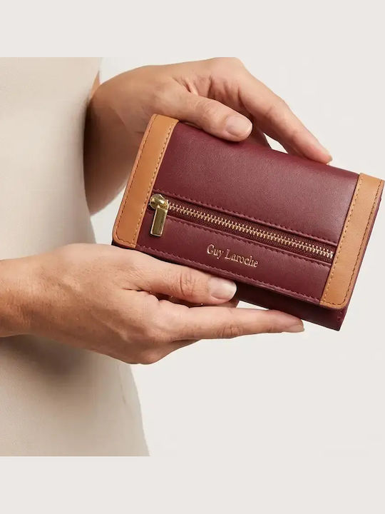 Small Leather Women's Wallet with RFID Burgundy