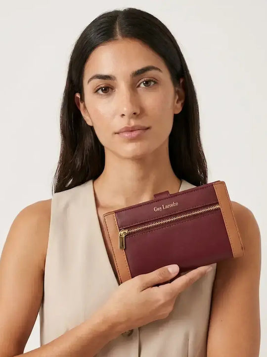 Large Leather Women's Wallet with RFID Burgundy
