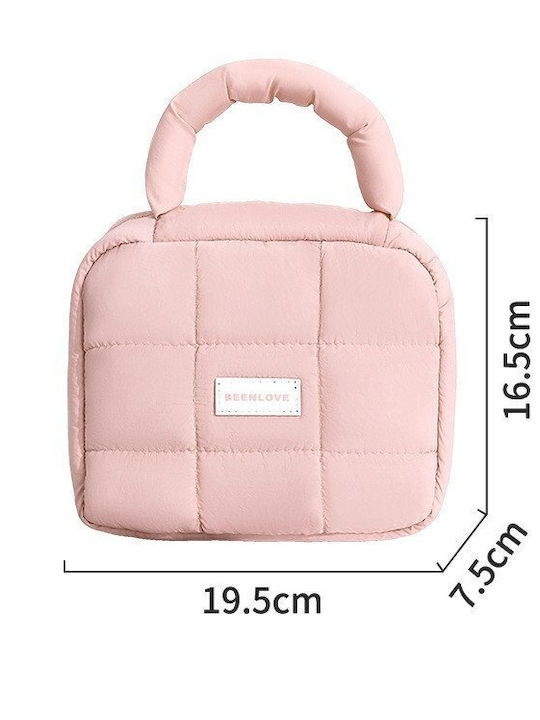 Waterproof Makeup Bag Handle – Pink Cosmetic Toiletry Bag
