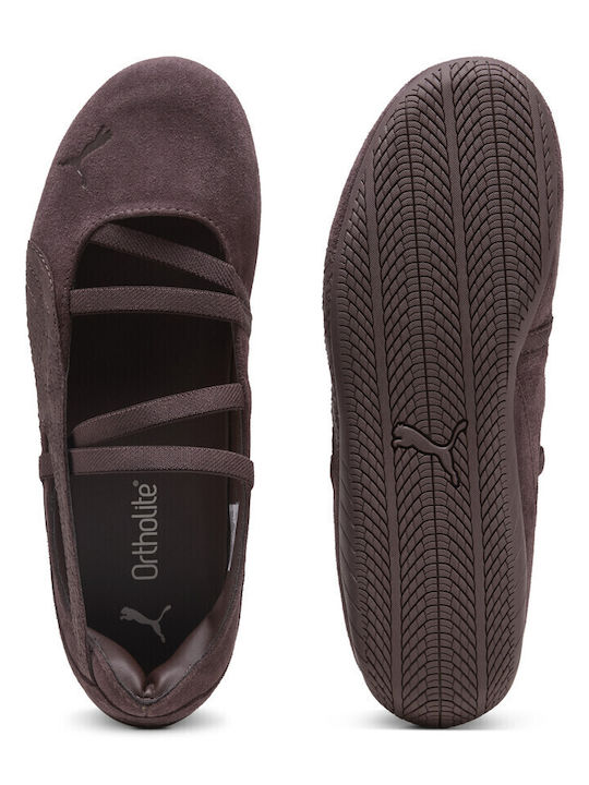 Speedcat Women's Ballerina Shoes in Brown Colour