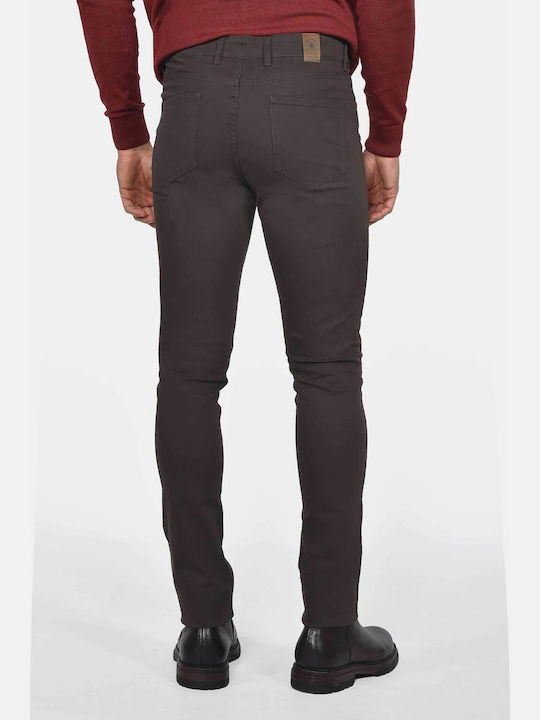 Men's Trousers Elastic Regular Fit Brown