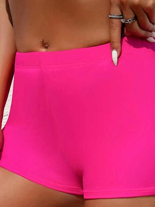 Pantaloni Scurți Bikini Talie Înaltă Roz