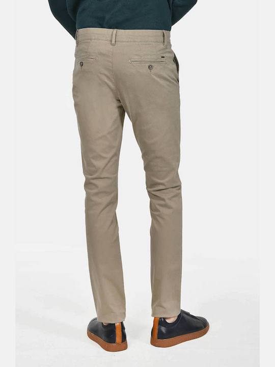 Pantaloni Barbat Chino Elastic Slim Fit Bej