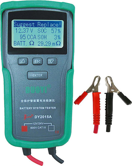 Duoyi DY2015Α Digital Battery Tester with Crocodile Clips