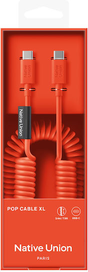 Native Union USB 2.0 Cable USB-C male - USB-C 60W PD Κόκκινο 2.4m