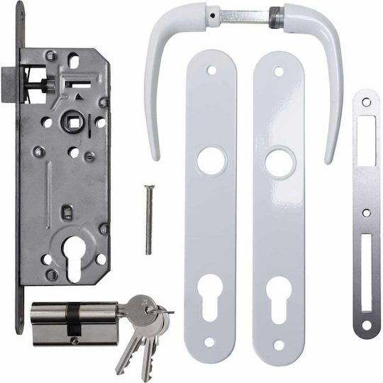 Y 90 Package Lock+handle+cylinder White 35-501 Ext 5705