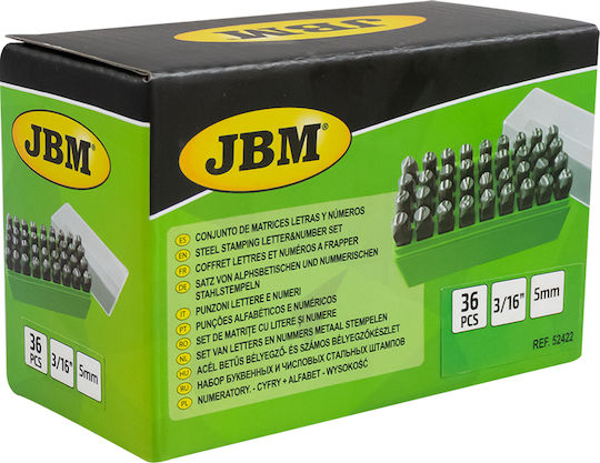 JBM 52422 Stamped Letters Hand Tool Set 5mm 36pcs