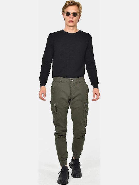 Men's Trousers Cargo Elastic Regular Fit Olive