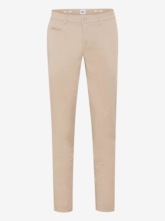 Chino Trousers Elastic in Straight Leg Beige
