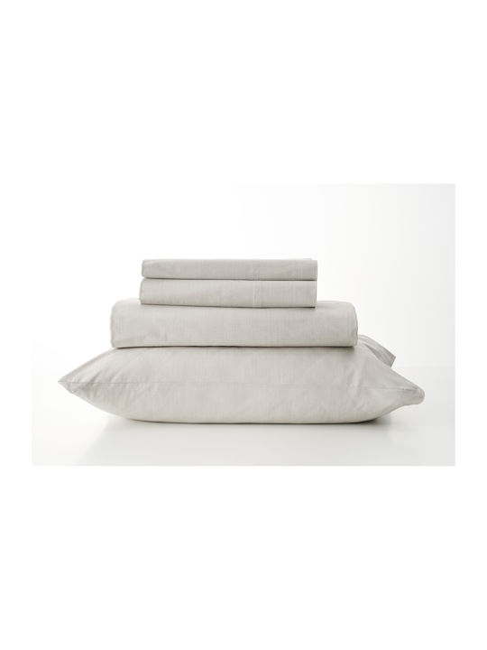 Charalambidis Textiles Leopar Σεντόνι Διπλό 200x260εκ. Μπεζ