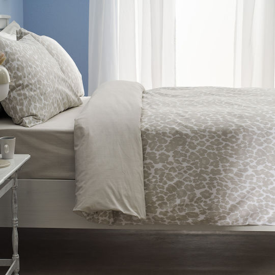 Charalambidis Textiles Salonica Σεντόνι King Size με Λάστιχο 230x260εκ. Μπεζ