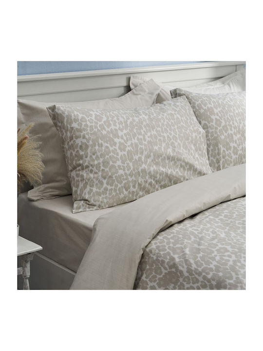 Charalambidis Textiles Salonica Σεντόνι King Size με Λάστιχο 230x260εκ. Μπεζ