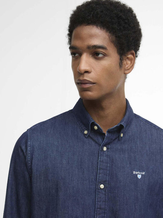 Long Sleeve Denim Shirt Blue