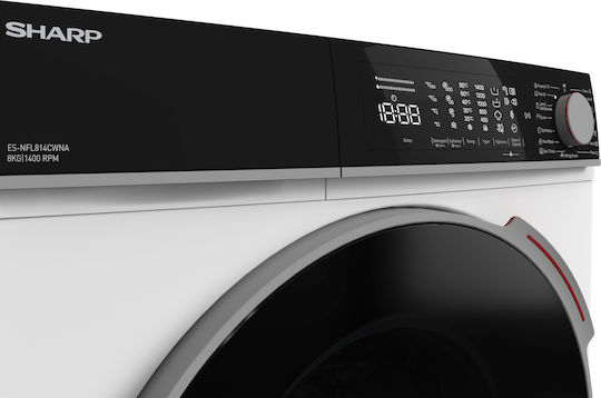 Sharp Mașină de Spălat Rufe 10kg cu Tehnologie cu Abur 1400 Rotatii ES-DNFL014CWDA-EE